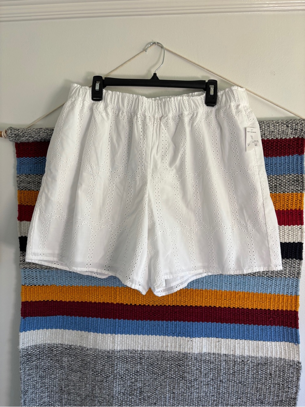 NWT Zac & Rachel Cotton White Eyelet High-Waist Shorts